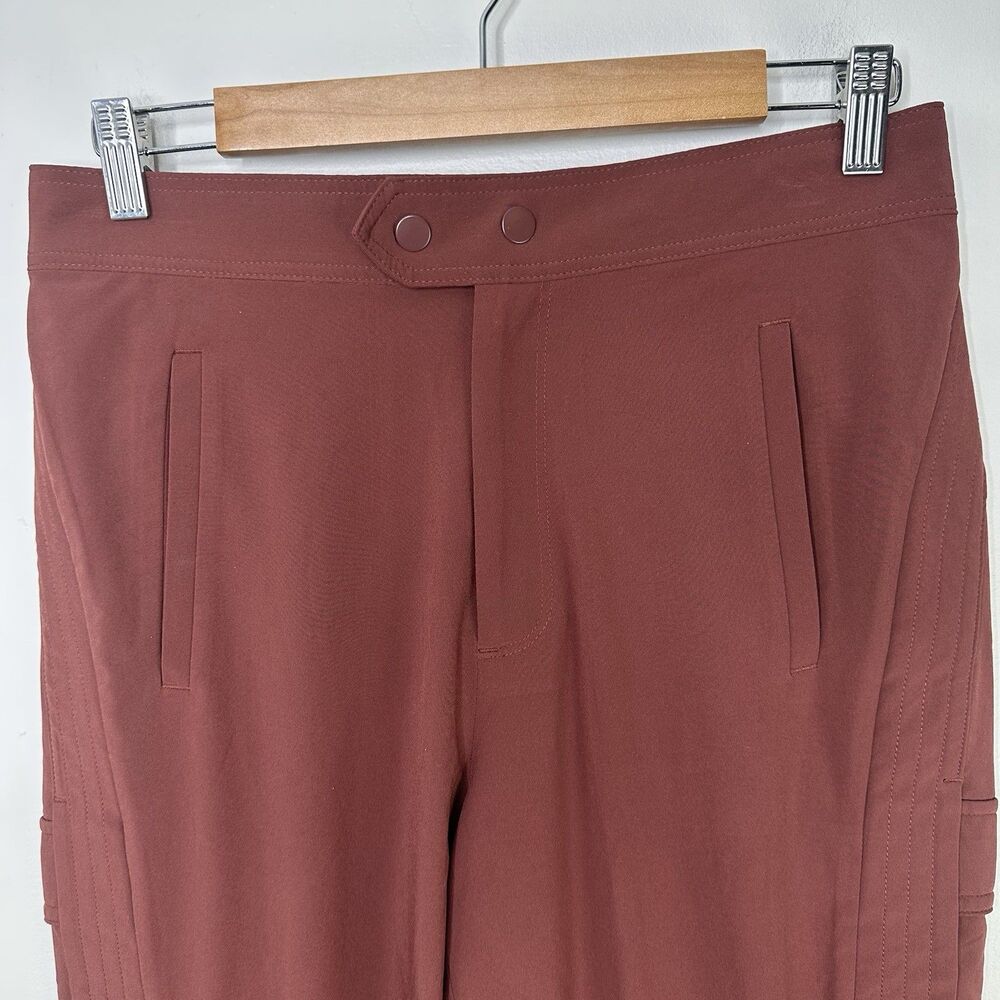 Athleta Pants Women Sz 4 Uptown Ankle Cognac Brown Lightweight Athleisure Modern - Picture 5 of 7